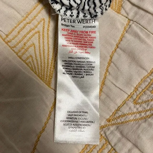 ⭐️MUST GO free ship! Peter Werth Men’s Bridger Tee - Textured White + Navy Small - Picture 8 of 13